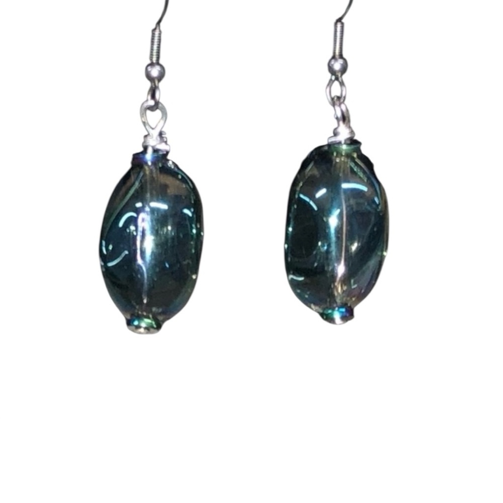 HANDMADE Iridescent GLASS BEAD Earrings